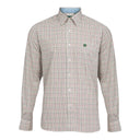 Aylesbury Mens Shirt ternet skjorte, beige med røde tern