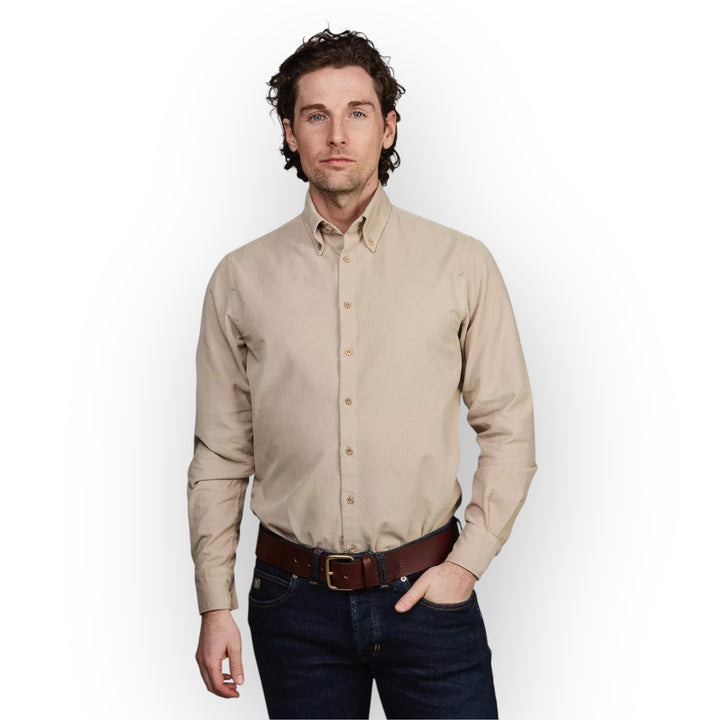 Thomas skjorte, babyfløjl, sand