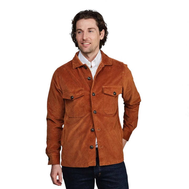 Keith overshirt, fløjl, soft orange