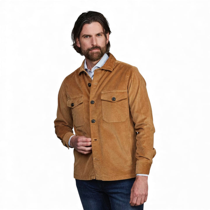 Keith overshirt, fløjl, mørk dark beige