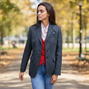 Carola blazer dame, Harris Tweed, blue herringbone 610