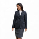 Carola blazer dame, Harris Tweed, koksgrå sildebensmønster