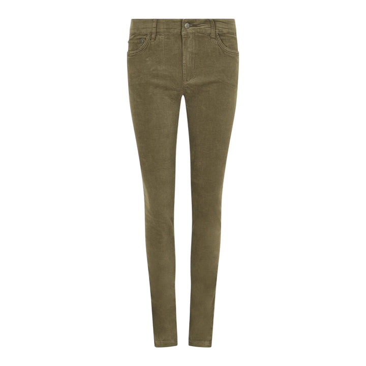 Honeysuckle, dusky green, ladies bukser, babyfløjl m. stretch