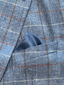 London blazer, ren silke, blå med overtern, farve 135