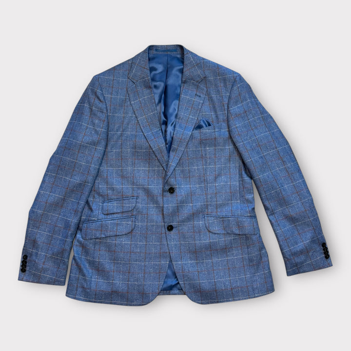 London blazer, ren silke, blå med overtern, farve 135