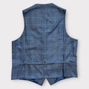 Wales sommer vest, silke, blå med overtern, farve 135