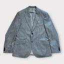 London blazer, ren silke, lys grå pepita houndstooth
