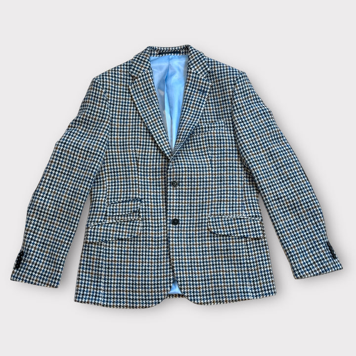 London tweed blazer, Harris Tweed, creme houndstooth mønster 528