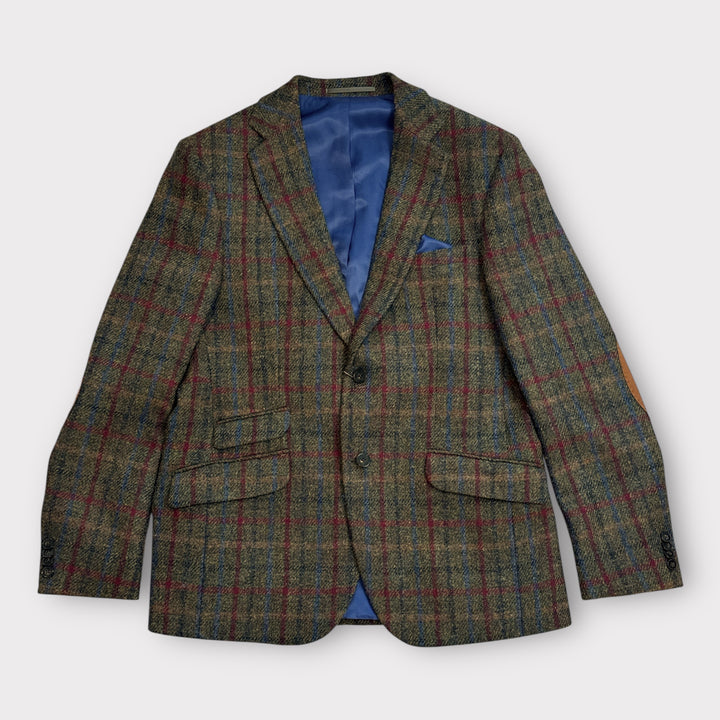 London tweed blazer, Harris Tweed, rød/blå tern 650