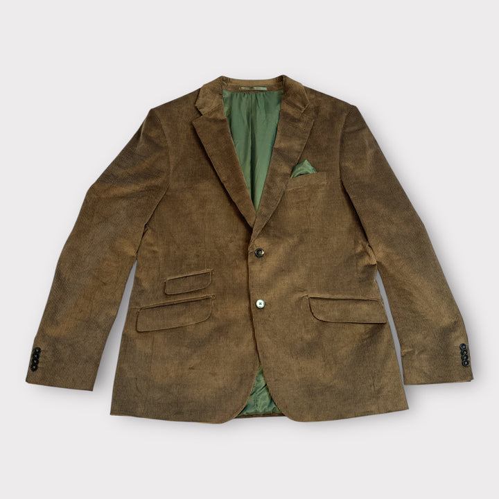 London blazer herre, genova fløjl, mud brun