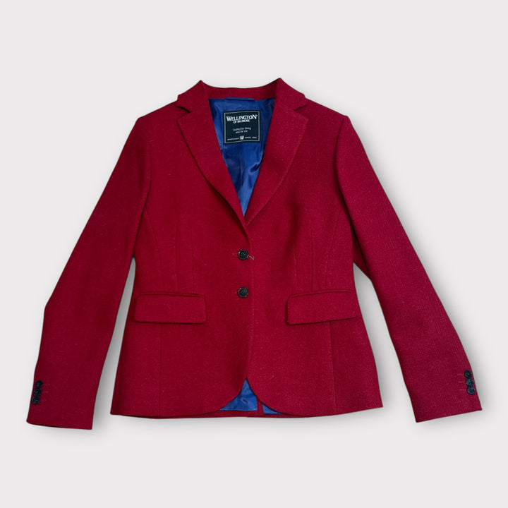 Ami kort blazer dame, Harris Tweed, rød twill
