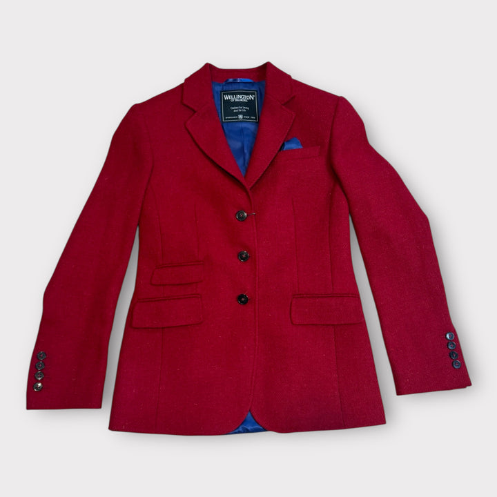 Carola blazer dame, Harris Tweed, rød twill