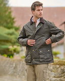 Starberg mens summer oilskin jacket, olivengrøn m. gult for
