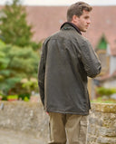 Starberg mens summer oilskin jacket, olivengrøn m. gult for