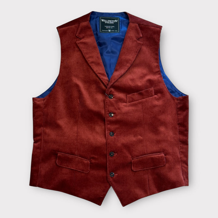 Wales fløjls vest, bomuld, burnt orange