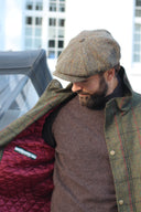 Bristol Field Coat skydejakke Harris Tweed, green overcheck