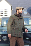 Bristol Field Coat skydejakke Harris Tweed, green overcheck