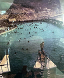 Badeshorts Italian Seventies, bordeux m. blomstermønster