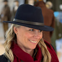 Adventurer Felt Fedora Hat - marineblå