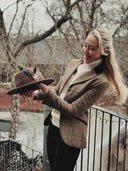 Louise Jacket Yorkshire Tweed, gulgrøn m. pink/grøn overtern