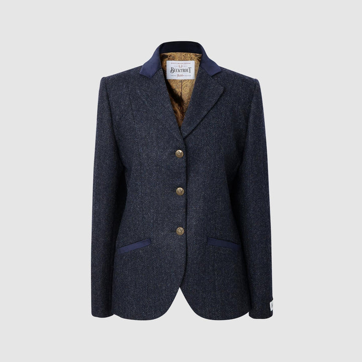 Louise Jacket Yorkshire Tweed, blå herringbone