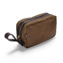 Light Waxed Wash Bag, brun