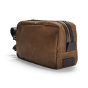 Light Waxed Wash Bag, brun