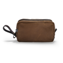 Light Waxed Wash Bag, brun