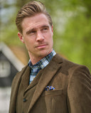 London blazer herre, genova fløjl, mud brun