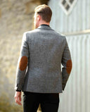 London tweed blazer, Harris Tweed, antracitgrå melange 603