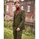London tweed blazer, Harris Tweed, grøn med rød overtern 633
