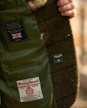 London tweed blazer, Harris Tweed, grøn med rød overtern 633