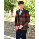 London tweed blazer, Harris Tweed, vinrød/blå/grøn tern - check of island 655