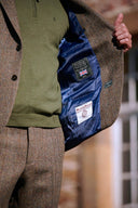 London tweed blazer, Harris Tweed, evergreen sildebensmønster 670