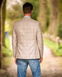 London blazer, ren silke, lys glencheck tern, farve 6491