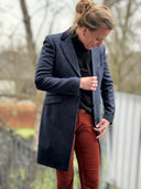Tori 3/4 Ladies Coat frakke af Yorkshire Tweed, navy