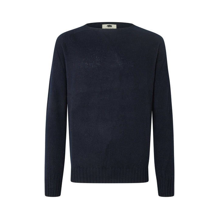Orton Jumper rundhalset sweater, Nero Navy, Geelong lammeuld