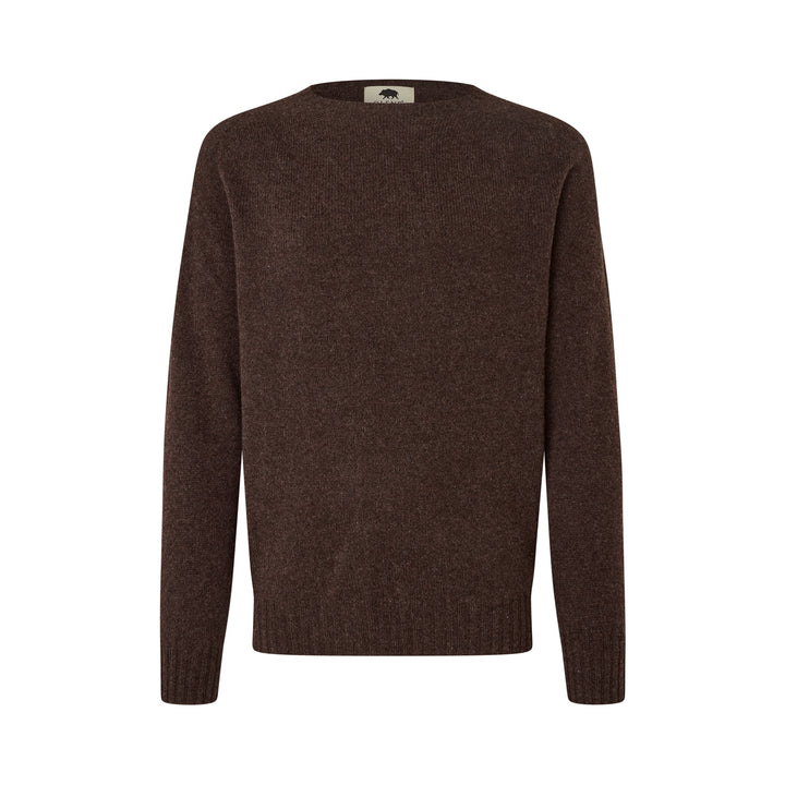 Orton Jumper rundhalset sweater, Porcupine brun, Geelong lammeuld