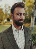 London tweed blazer, Harris Tweed, grøn med rød overtern 633