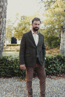 London tweed blazer, Harris Tweed, grøn med rød overtern 633