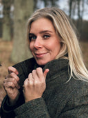 Bailey Field Coat dame, Harris Tweed, evergreen sildebensmønster