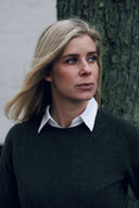 Orton Jumper rundhalset sweater, Loden Green, Geelong lammeuld