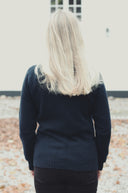 Orton Jumper rundhalset sweater, Nero Navy, Geelong lammeuld
