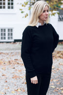 Orton Jumper rundhalset sweater, Nero Navy, Geelong lammeuld