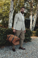 London blazer, ren silke, lys glencheck tern, farve 6491