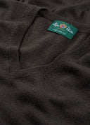 Millbrook Merino v-hals pullover, mørkebrun