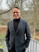 Patrick blazer, blue multi check, Harris Tweed