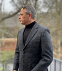 Patrick blazer, grey/blue check, Harris Tweed