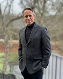 Patrick blazer, grey/blue check, Harris Tweed
