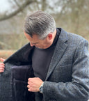 Patrick blazer, grey/blue check, Harris Tweed